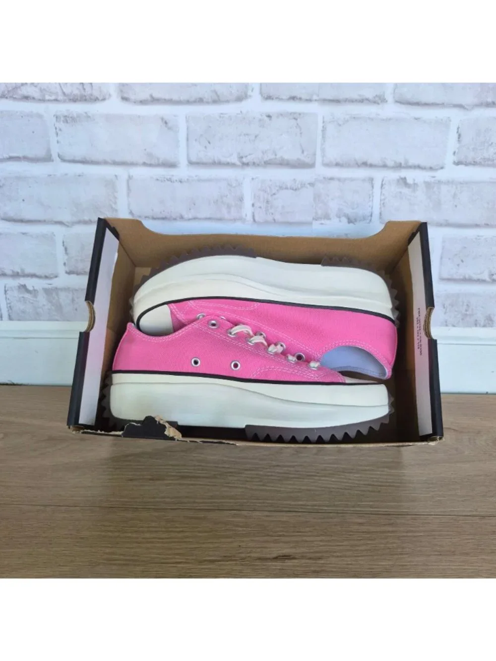⭐Converse Run Star Hike Low Platform Canvas Sz 5 Mens Shoes Pink Sneaker A20375C